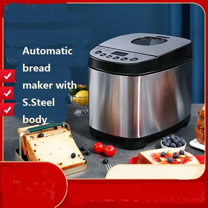Automatic Bread Maker 13 Hours Delay Bake Timer 19 Programs Bread Making Machine 3 Adjustable Crust Control
