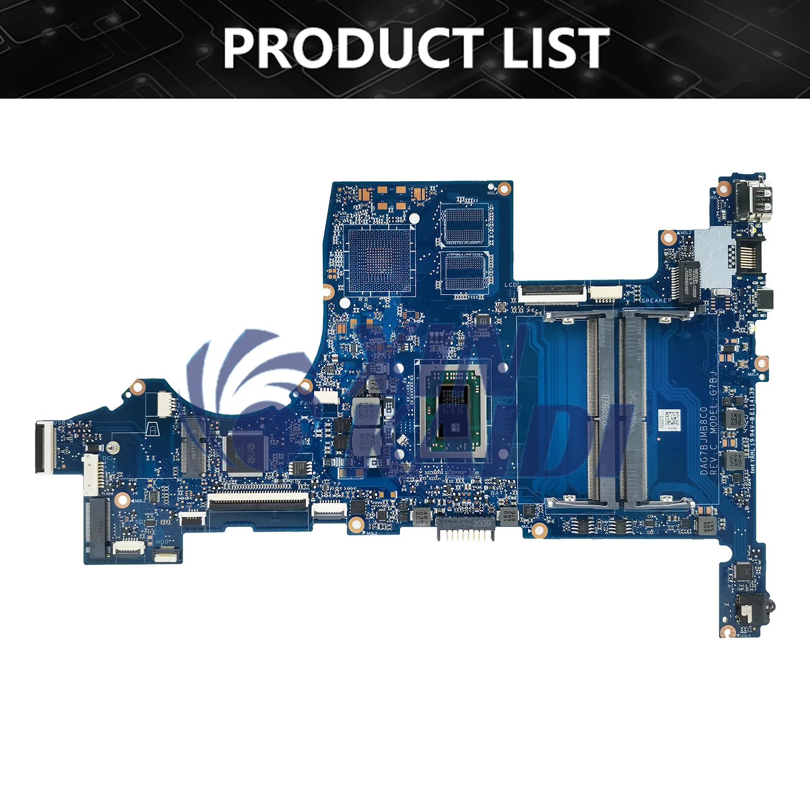 Imagem -06 - Placa-mãe de Computador para hp Pavillion 15-cw Tpn-q210 L22761001 L22761601 Dag7bjmb8c0 Laptop Mainboard Cpu r3 r5 r7 2th Amd