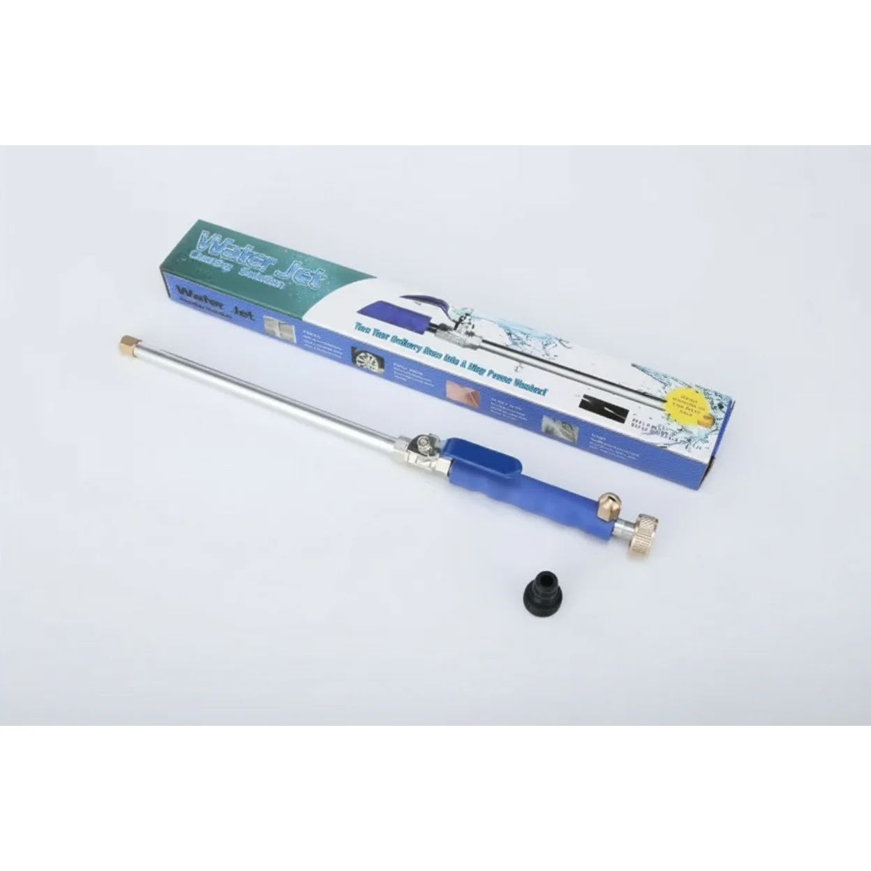 Heavy-Duty High-Pressure Cleaning Spray Wand, 2 Nozzles, Gard. Hose Att. for Car & Garden, Durable Alum. Alloy, No Bat., Sturdy