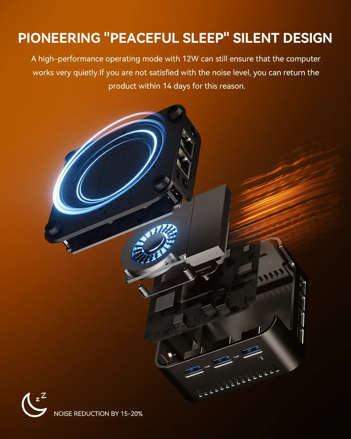 AOOSTAR N1 Pro Mini PC Intel N150 LPDDR5 12 Go NVMe SSD, écran Tpye-C + HDMI + DP 3 complet 4K 60 Hz 2,5 G LAN * 2.