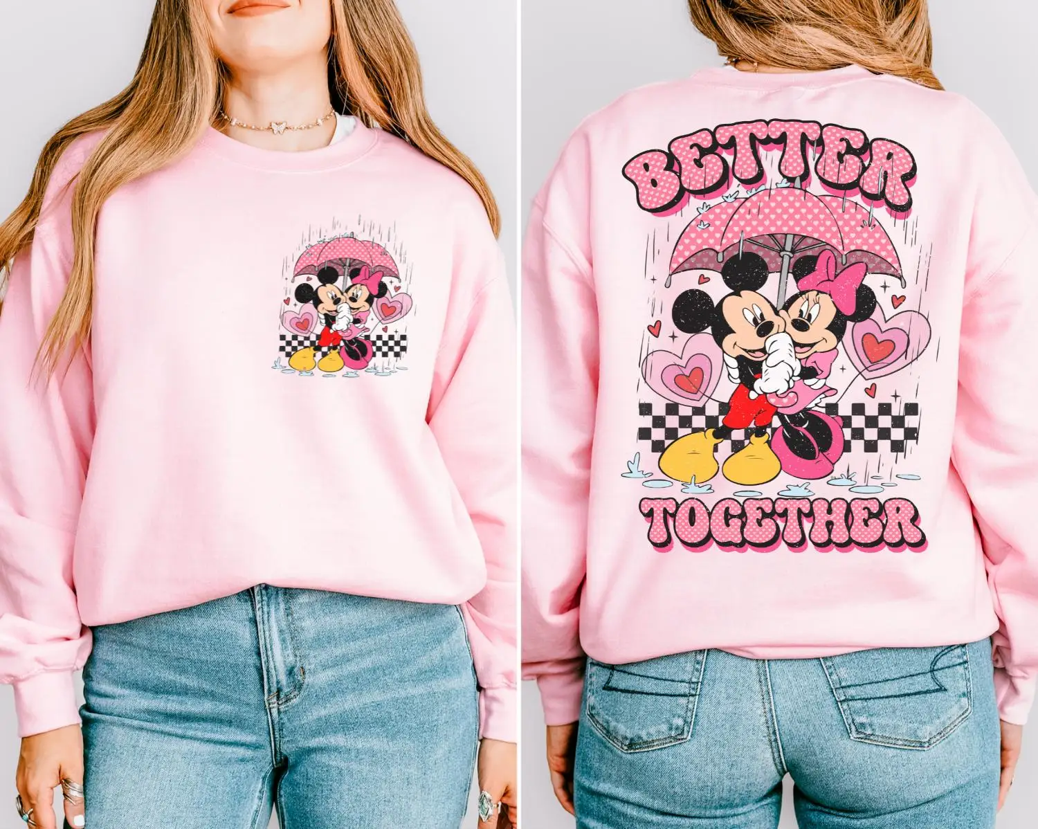 سويت شيرت ديزني بيتر توجيدر ميكي ميني لوف سترة ديزني فالنتينز ديزني للزوجين سترة ديزني فالنتين هوديي