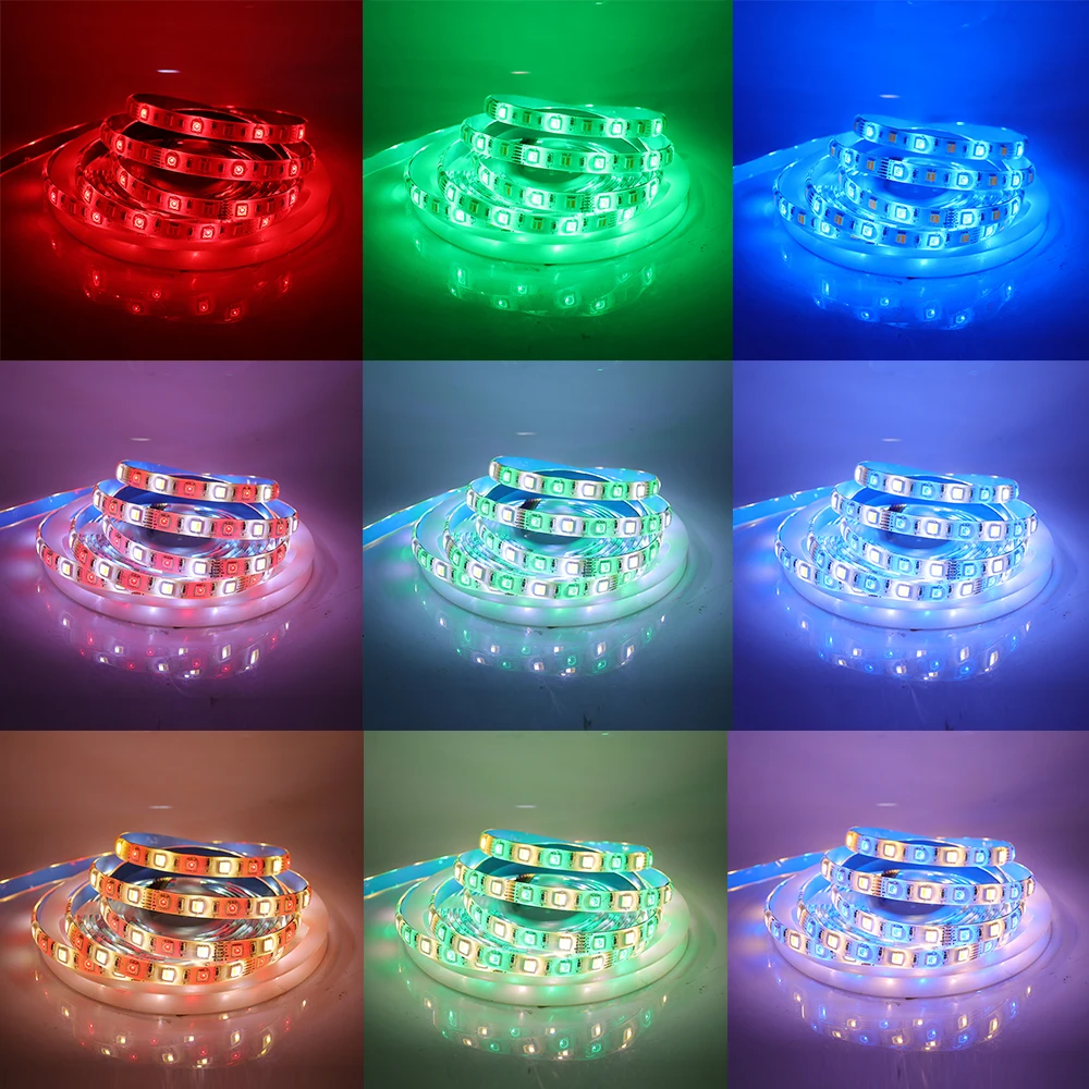 5M RGBCCT LED Strip 12V 24V Waterproof Flexible LED Tape 30LEDs/m 60LEDs/m RGB WW CW Color Temperature Adjustable 6Pin Ribbon