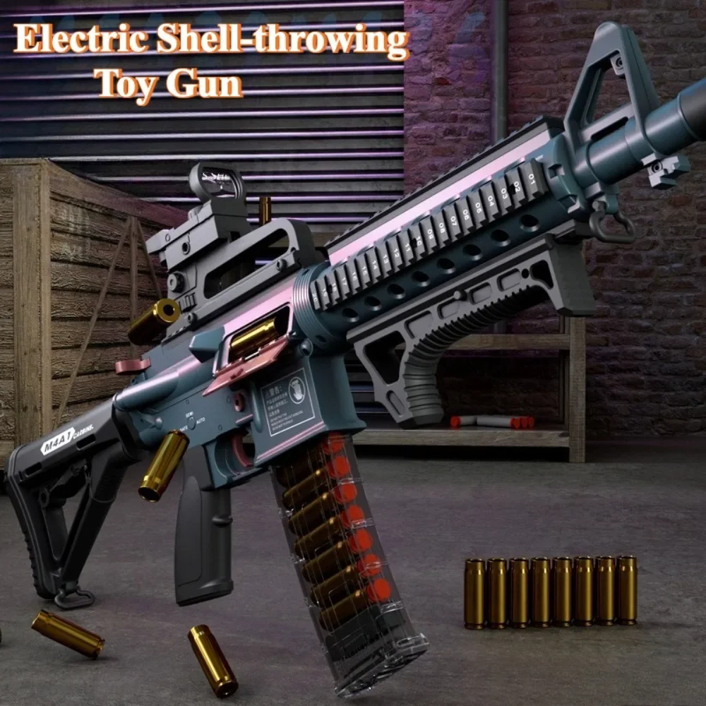 ปืนของเล่นเด็ก M4A1/M416 แบบยิงต่อเนื่อง อัตโนมัติเต็มรูปแบบ สามารถยิงกระสุนนิ่มสำหรับเกมยิงปืนกลางแจ้ง