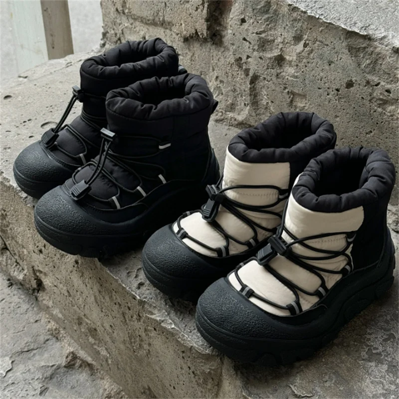 Bottes de neige imperméables et chaudes pour enfants, semelle en caoutchouc, antidérapantes, à la mode, pour filles, EU 26-37, nouvelle collection hiver 2024