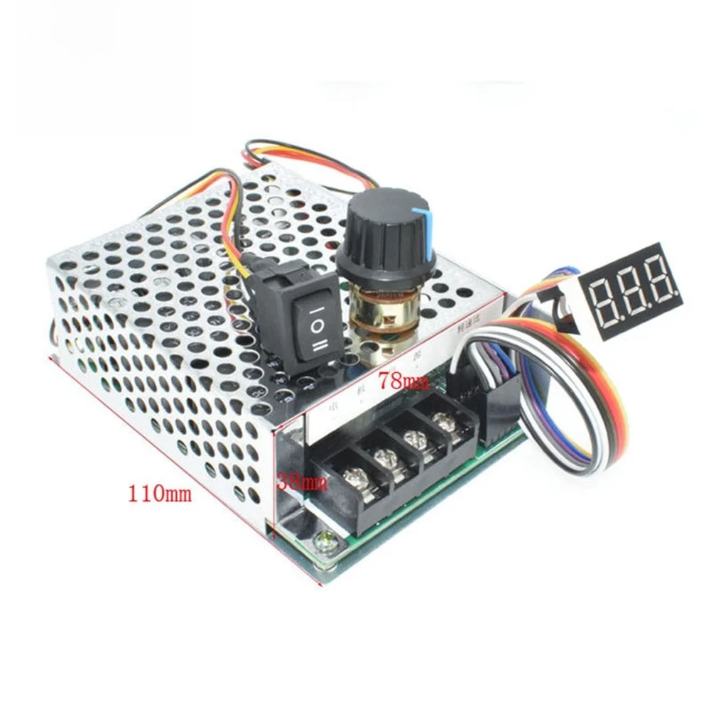 40A DC Motor Speed Controller With Digital Display Forward Reverse Switch 10-55V For Test Measurement Tool Accessory