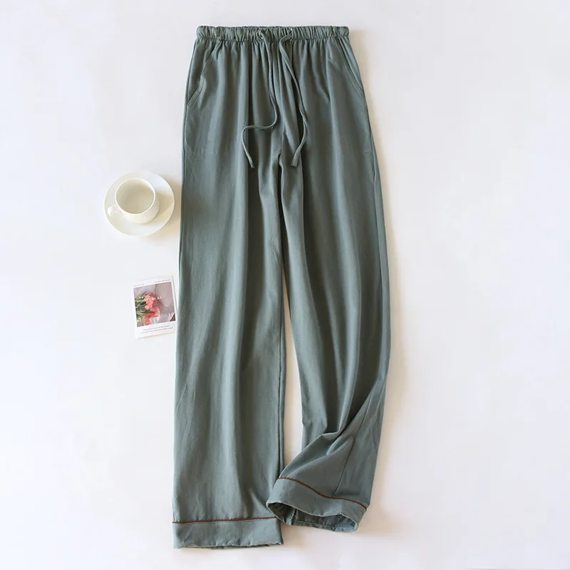 Men's and Women's Casual Cotton Pajama Pants Loose Fit Thin Loose Loungewear Elastic Waist Trousers Lightweight Comfortable