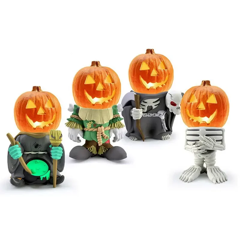 

Halloween Luminous Pumpkin Knight Ornaments Pumpkin Statue Pumpkin Figurines Ghost Sculpture Garden Home Decor Gift