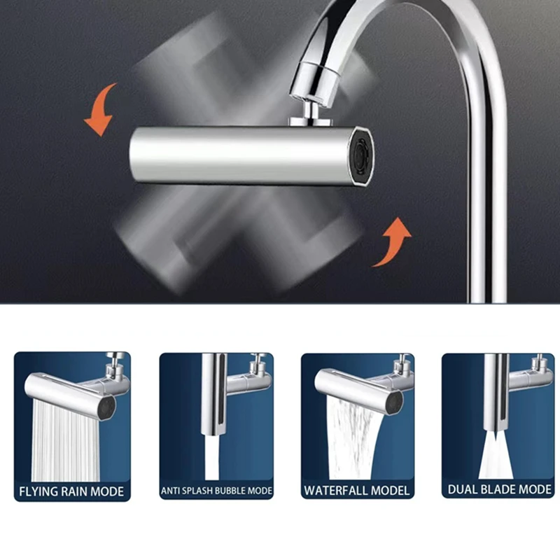 New Faucet Extenders 4 Modes Kitchen Faucet 720° Swivel Sprayer Head Bathroom Basin Water Tap Extender Rainfall Sink Mixer