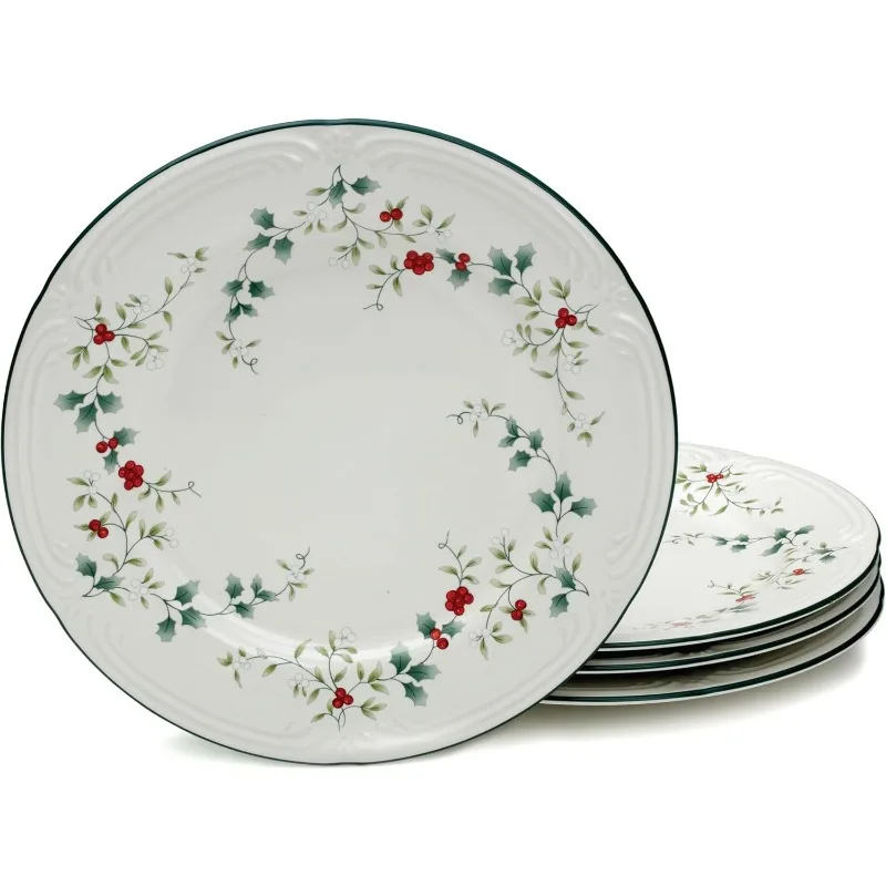 10-1/2-inch Serving Plates, Set of 4, White