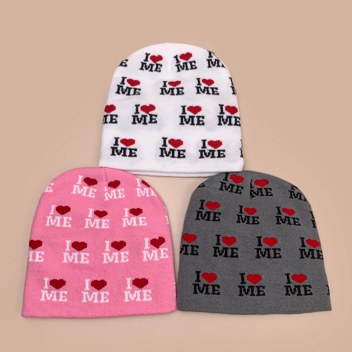Korean Retro Niche Jacquard Letter Love Knitted Hats New Men Women Warm Casual Versatile Color Block Fashion Personal Beanies 2