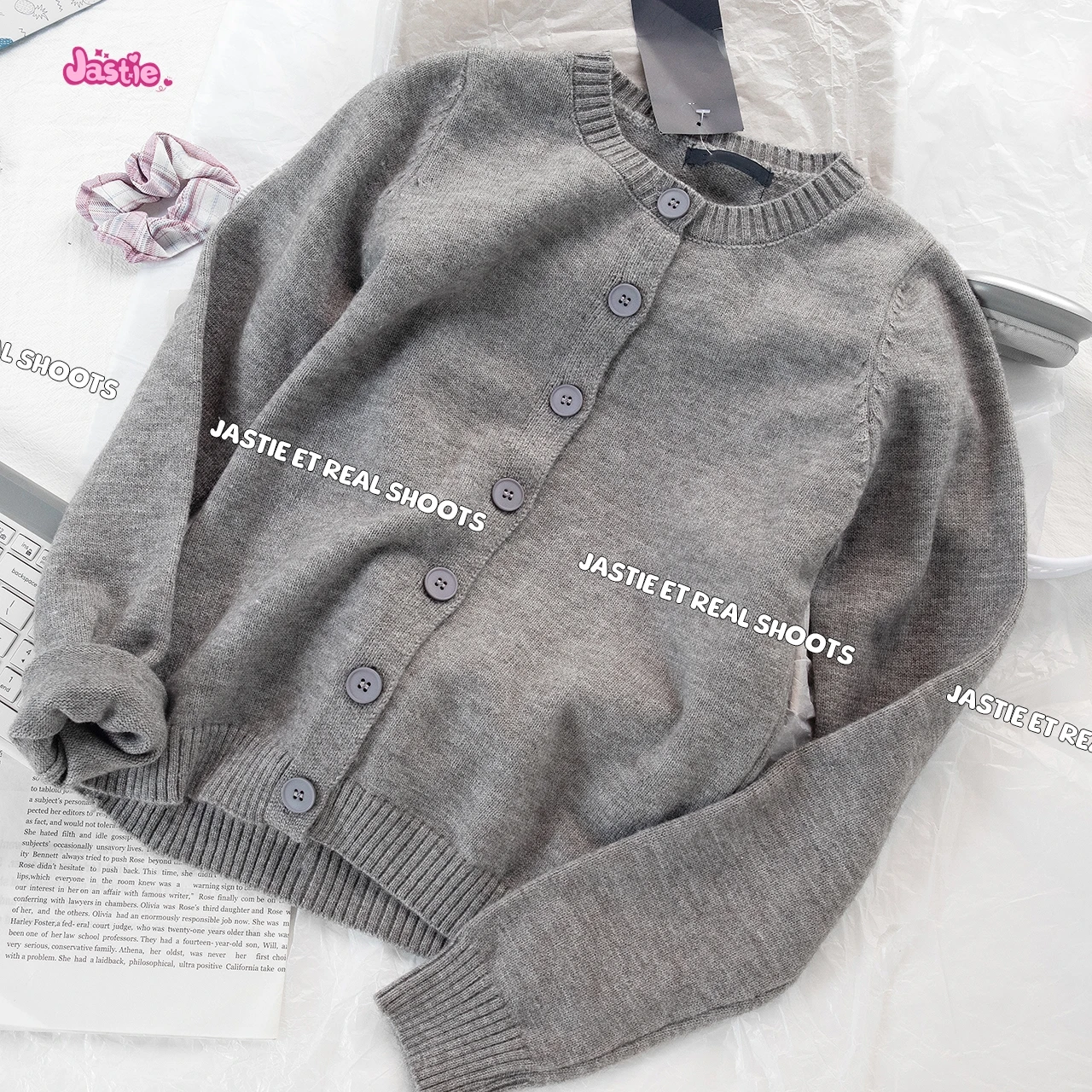 Vintage Gray Slim Cardigans Women 2022 Winter New Round Neck Long Sleeve Cotton Sweaters Female Casual Solid Cardigan Tops Chic