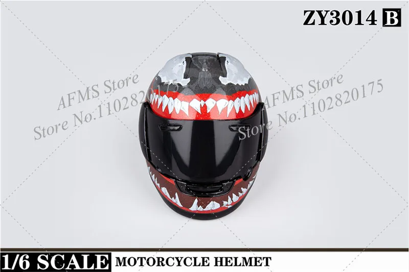 1/6 Scale Soldier Helmet Venom Black Jedi Knight White Warrior Prop  Motorcycle Racing Driver Helmet Fit 12\