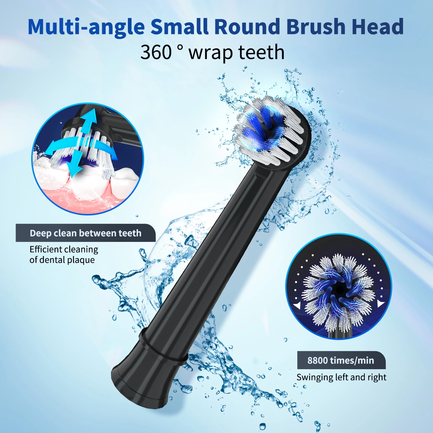 Electric Toothbrush Rotation Clean Teeth Adult 3 Modes Teeth Brush T37 Sonic Electric Tooth Brush With 4 Extra Replacement Heads