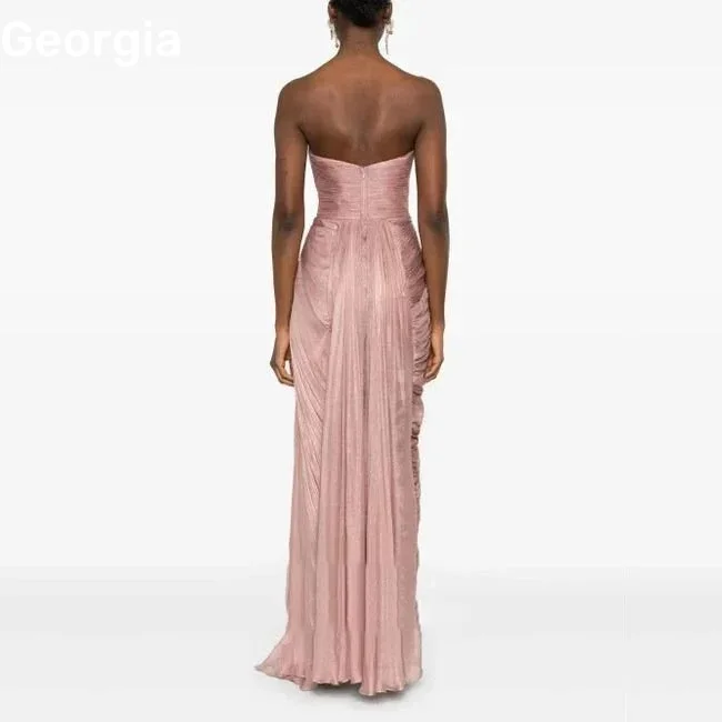 Customize فساتين سهرة A-Line Sweetheart Floor-Length Formal Occasion Dresses Ruffle Zipper Up Sleeveless Lining Birthday Dresses