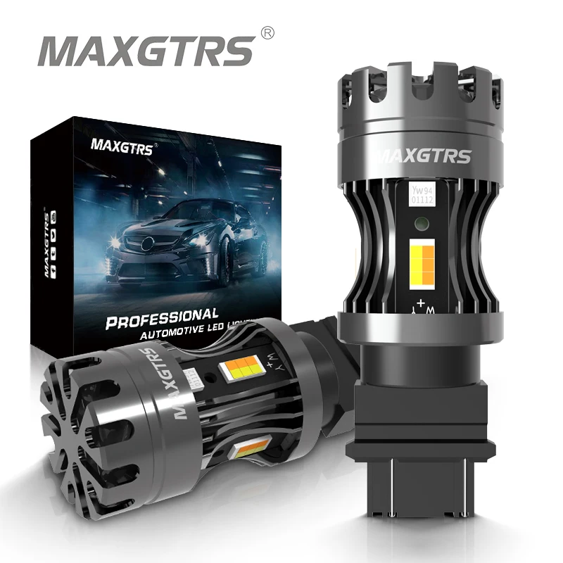 2x T25 3157 P27/7W 1157 7443 W21/5W LED podwójny kolor Canbus wentylator DRL światła parkingowe lampka kierunkowskazu żółty biały switlback