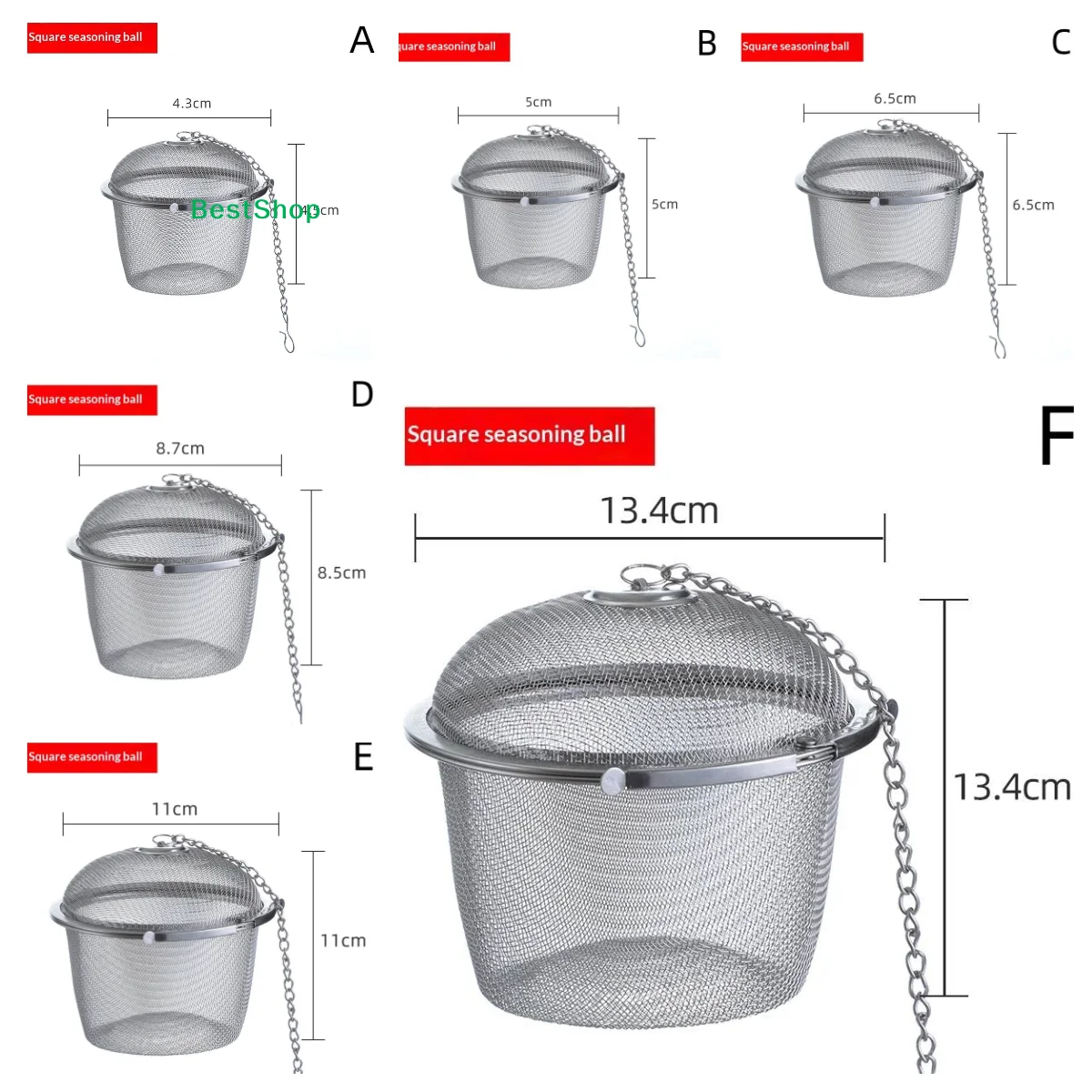 ♥Stainless Steel Tea Infuser-Multiple Sizes Mesh Tea Strainers with Chain, Reusable Loose Leaf Tea Steepers for Teapots/Mugs