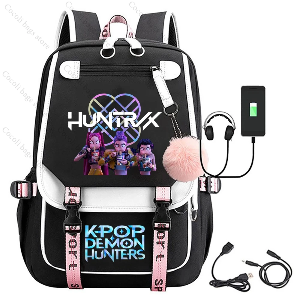 2025 KPop Demon Hunters Print Rugzak Schooltas met grote capaciteit Studententas Schoolrugzak Schoolrugzak voor meisjes