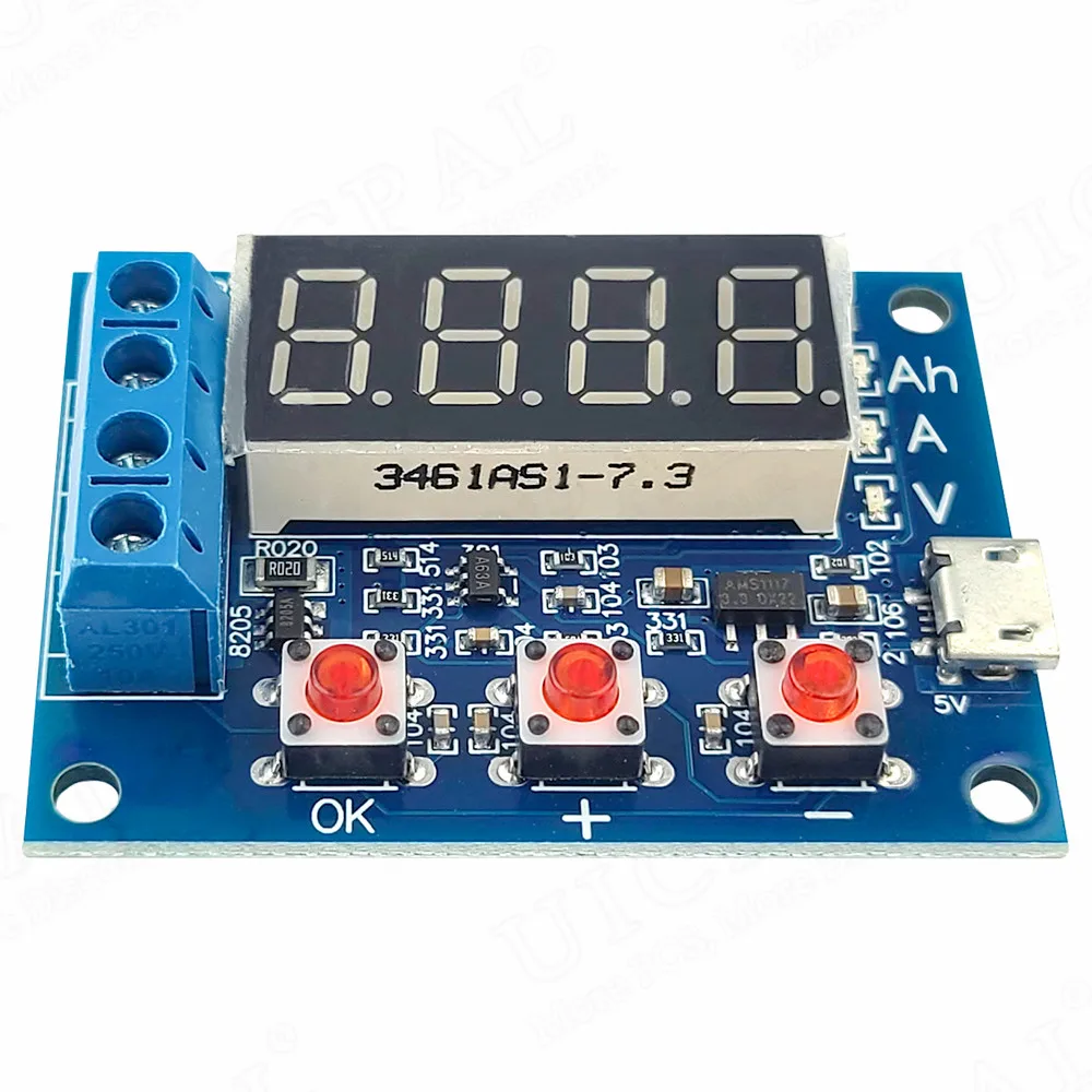 LED Digital Display ZB2L3 Battery Capacity Tester Module 18650 Lithium Battery Power Supply Test Resistance External 1.2V-12V