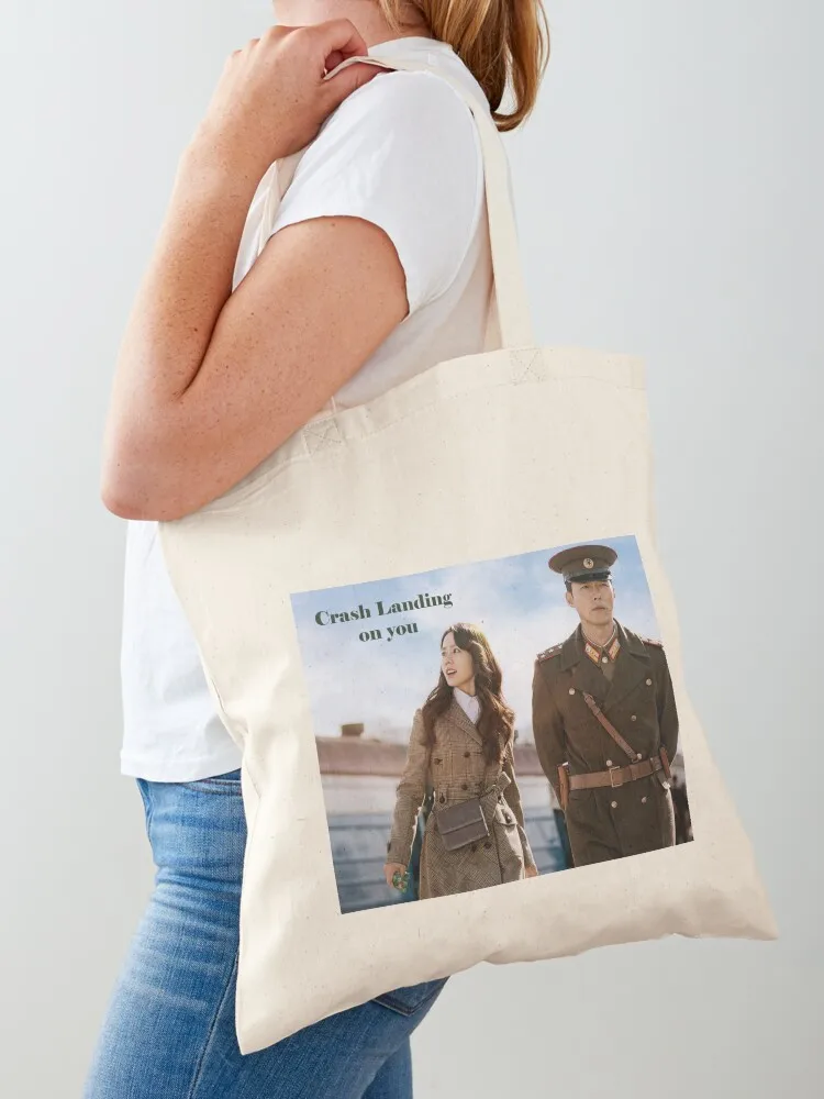 Crash Landing on You! Tote Bag Women's shopper Large bags for women tote bag university Canvas Tote Bag