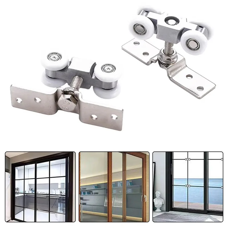 AB13-4X Sliding Door Roller Hardware Sliding Door Pulley 4-Wheel Glass Door Hanging Track Pulley Silent Nylon Wheel