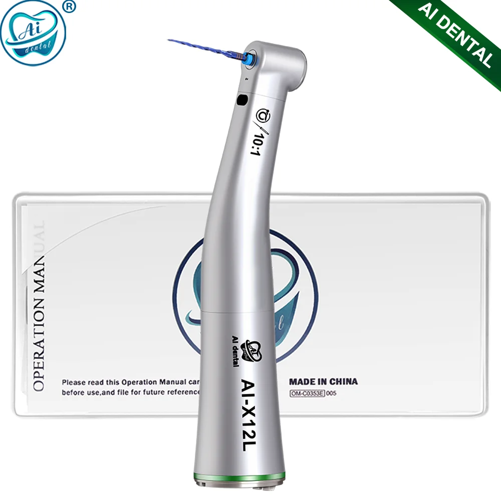 AI-X12L 10:1 Reduction Optical Single Spray • For CA burs (ø2.35) Contra Angle Endodontic Handpiece Max Speed: 4,000 min-1