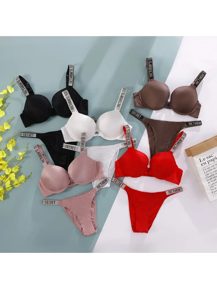 Nieuwe V-vormige kant lingerie set bh en slip dames sexy bh en slip set comfortabele push-up shapewear verstelbare gevoerde geplooide - afbeelding 2