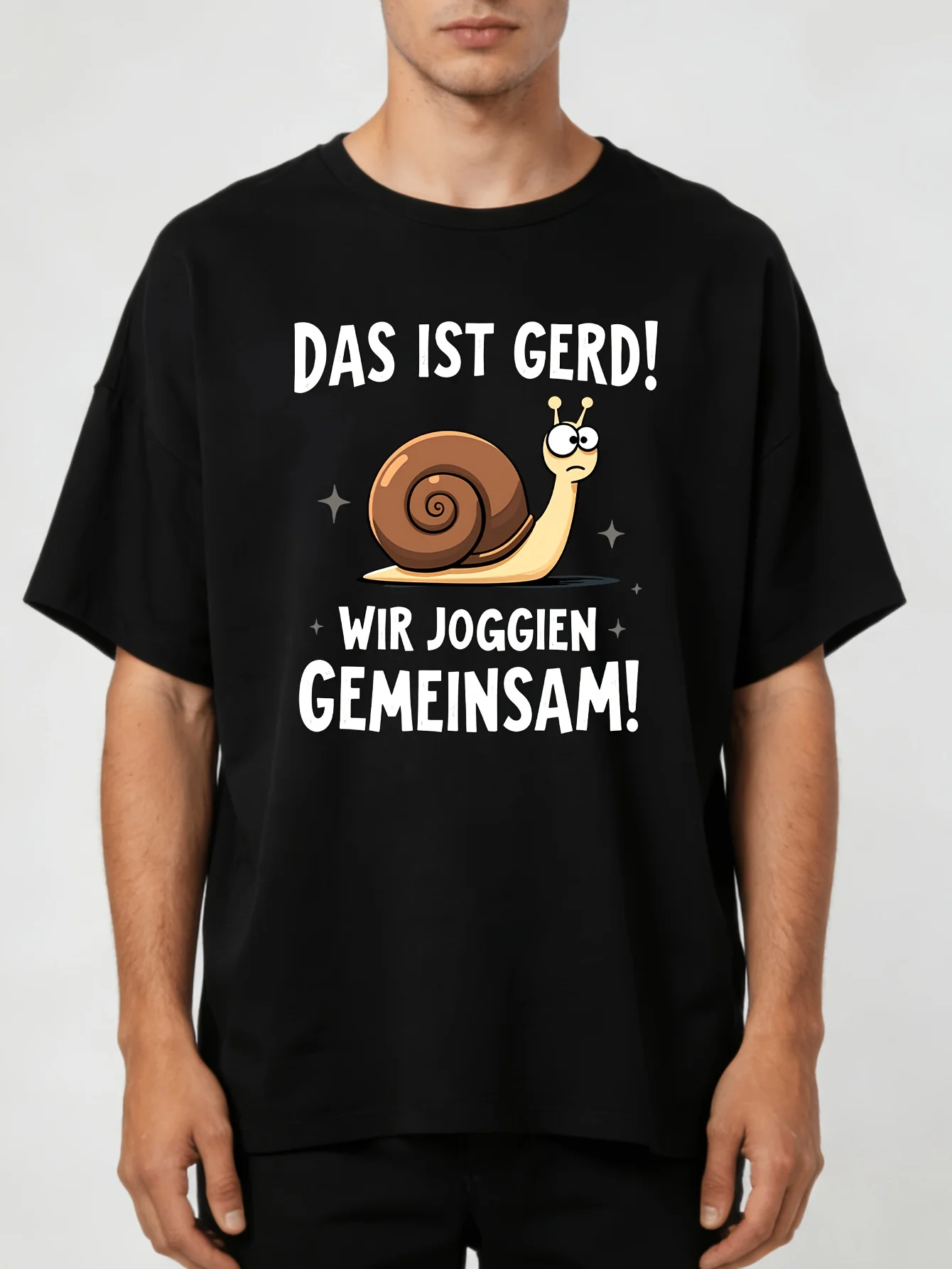 2026 MenFunny German Snail Jogging T-Shirt - ThatEnough Jogging for Today Casual Crew Neck Short Sleeve Tee, Lightweight Summer