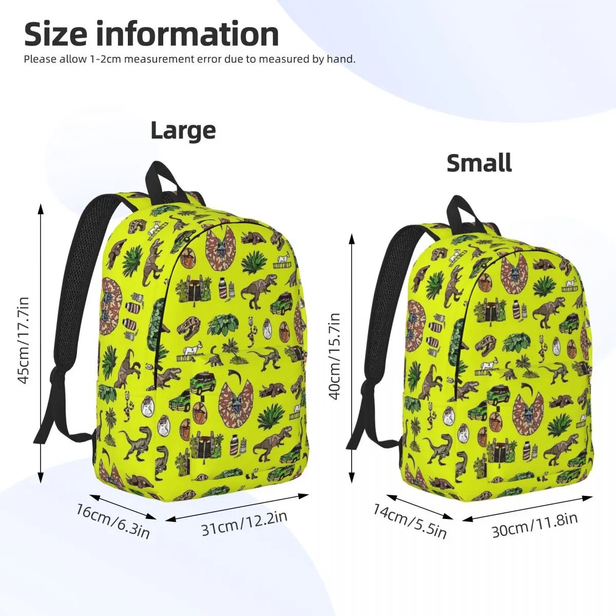 Jurassic Pattern Lighter Rex Dinosaur Backpack Middle High College School Student Book Bags Teens Daypack Durable