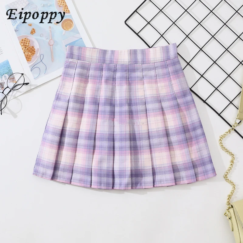 Rokken Dames Hoge taille gepluide ROK Harajuku Preppy Stijl vrokken MINI MODULE chique Dame meisjes dans korte ROK