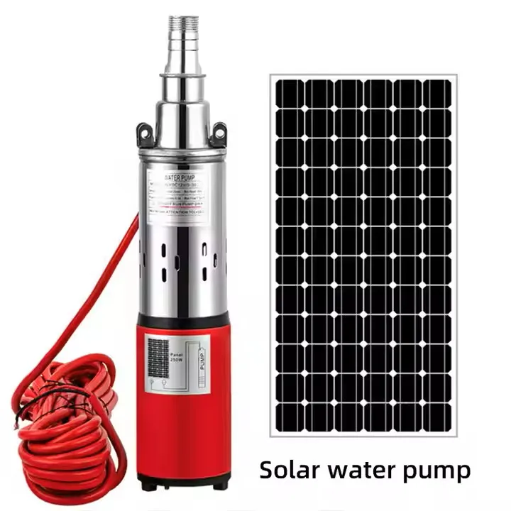 DL China Factory High Pressure 12V DC Centrifugal  Submersible Water Pump Screw Impeller Deep Well Pump with 50m Head DC Motor