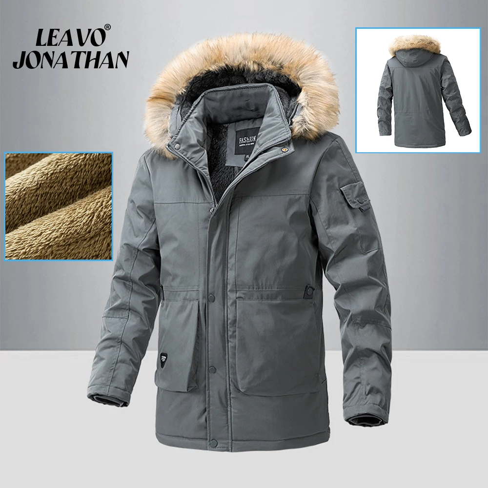 

2024 Winter Puffer Men Jacket With Hood Medium To Long Multi-Pocket Cotton Workwear Warm Thick Men Parkas Windbreaker