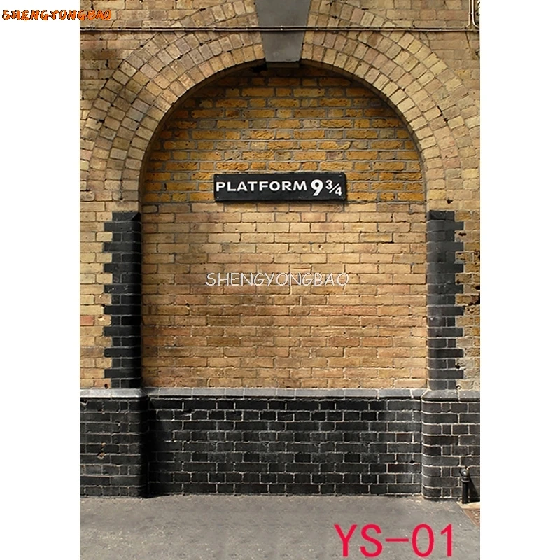 SHENGYONGBAO 디지털 천국 벽돌 벽 사진 배경 플랫폼, 9 3/4 철도역 사진 스튜디오 배경 SS-9115
