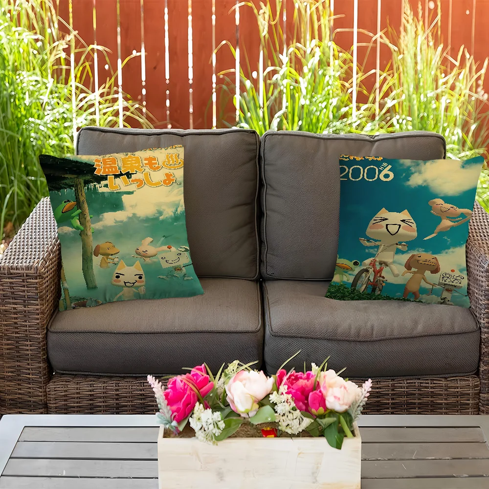 

I-InoueS T-ToroS CUTE Cat Cushion Cover Decorative Pillow Sofa Home Decor Case Pillow Cases