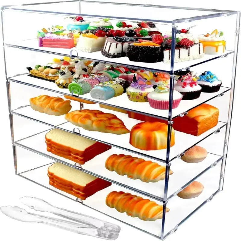

Send transparent acrylic bread food display cabinet cake rack