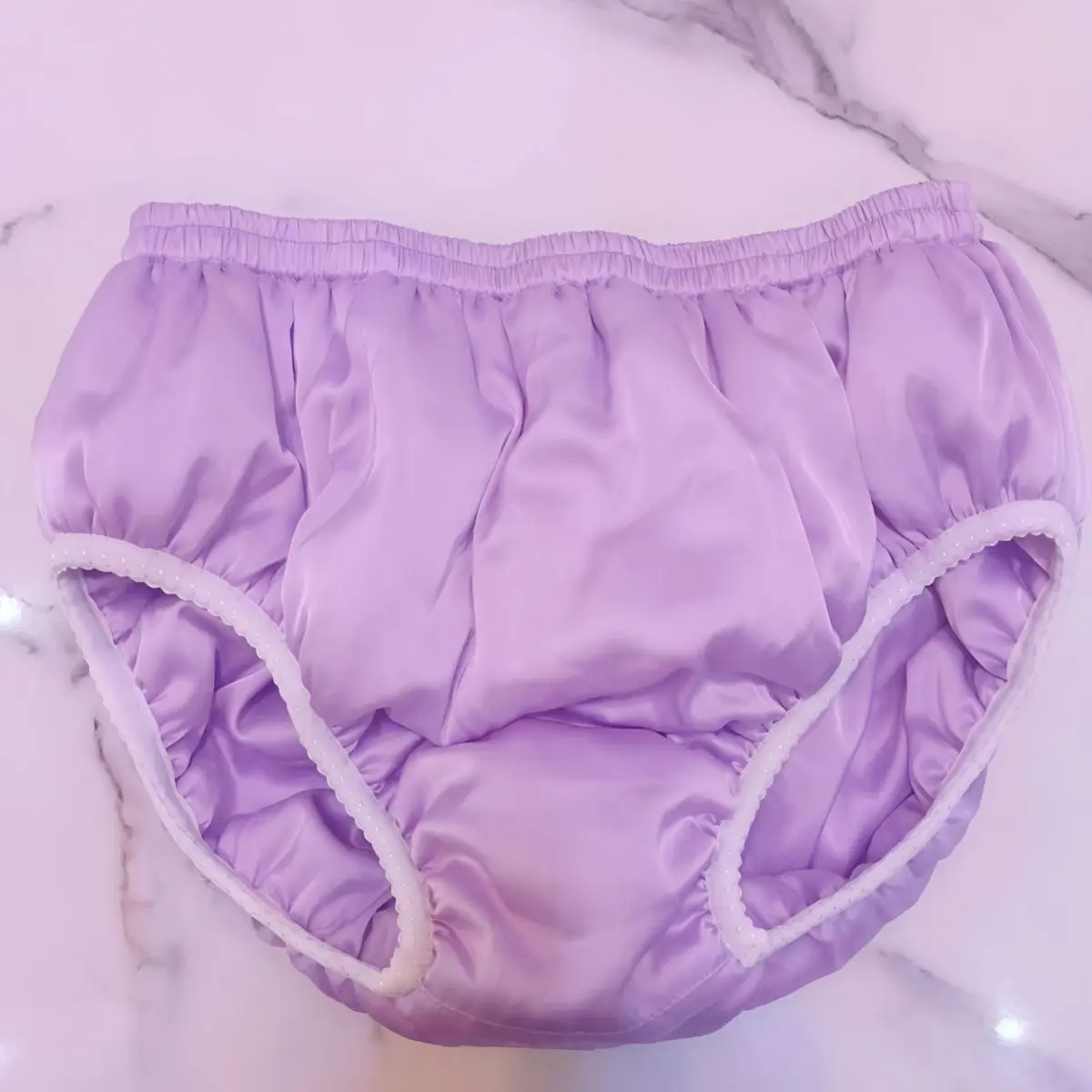 

Autumn Winter Underwear Men's Women Imitation Silk Glossy Panty Thin Cotton Satin Lingerie Panties Plus Size Briefs