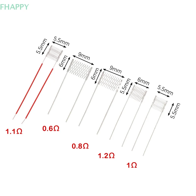 10 stks/doos DIY Rebuild Mesh Coils 0.6/0.8/1.0/1.1/1.2 Ohm Spoel Voor vervanging Prebuilt Coil Accessoires