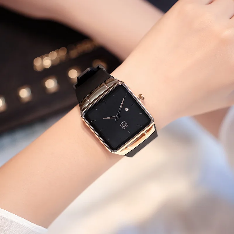 New Women'S Watch, Stylish And Sporty, Unisex Square Quartz Watch With Simple Calendar Dial, Couple'S Watch, High-End Selection.