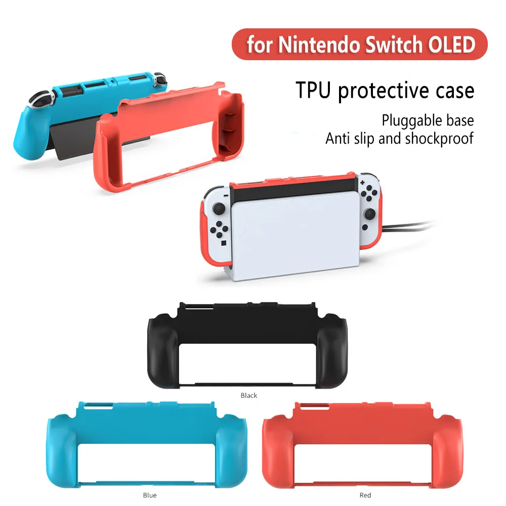 

TPU Protective Case for Nintendo Switch Oled Game Controller Put Into Dock NS OLED Anti Slip Protective Sleeve Game Accessories