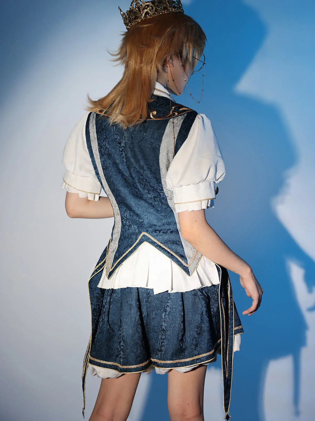 Three-piece Sets British Style Set 2026 New Original Lolita Prince Outfit Bubble Short Sleeve White Shirt and Vest and Shorts