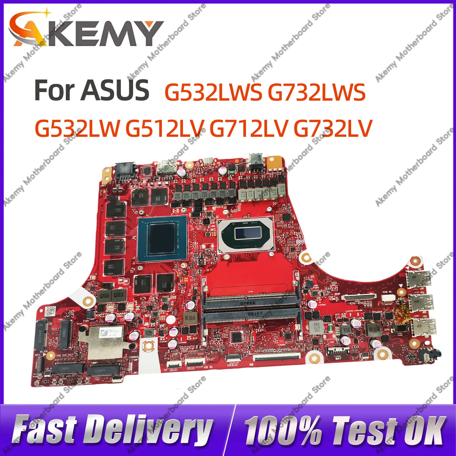 

For ASUS G532LWS G732LWS Notebook Mainboard G532LW G512L G512LV G712L G712LV G732LV I5 I7 I9 10th Gen GTX1660TI/RTX2060/RTX2070