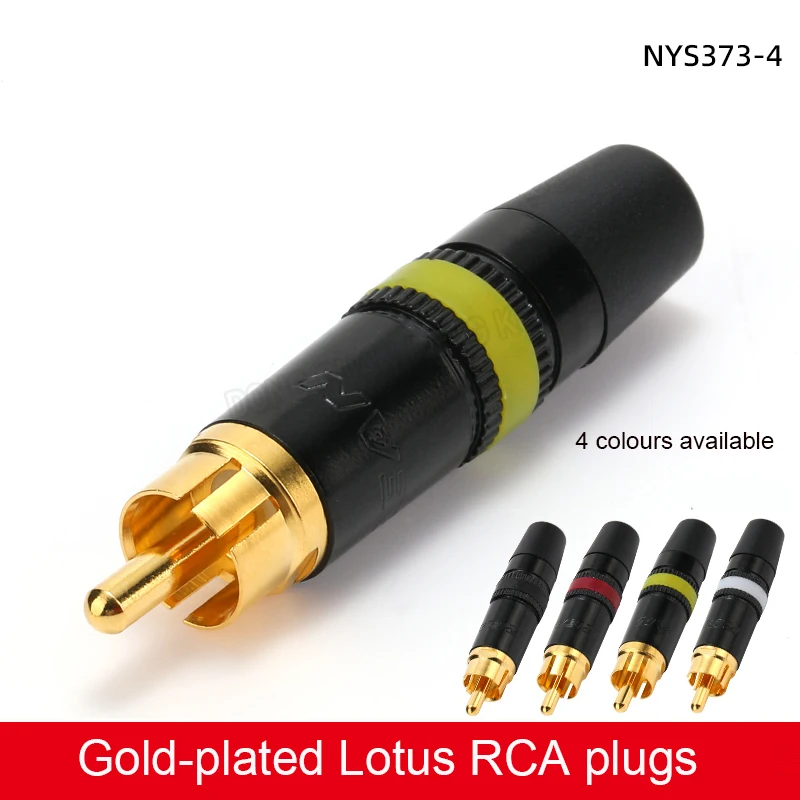 High End Gold Plated NYS373 RCA Jack Plug Audio Video AV Component Connector Amplifier Jack Lotus RCA Header Adapters