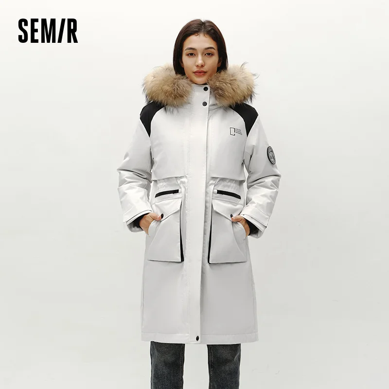Semir Down Jacket Women Goose Down 2026 Winter New Waterproof Oil-proof Stain-proof Outerwear Warm Loose Daily Women'S Clothing