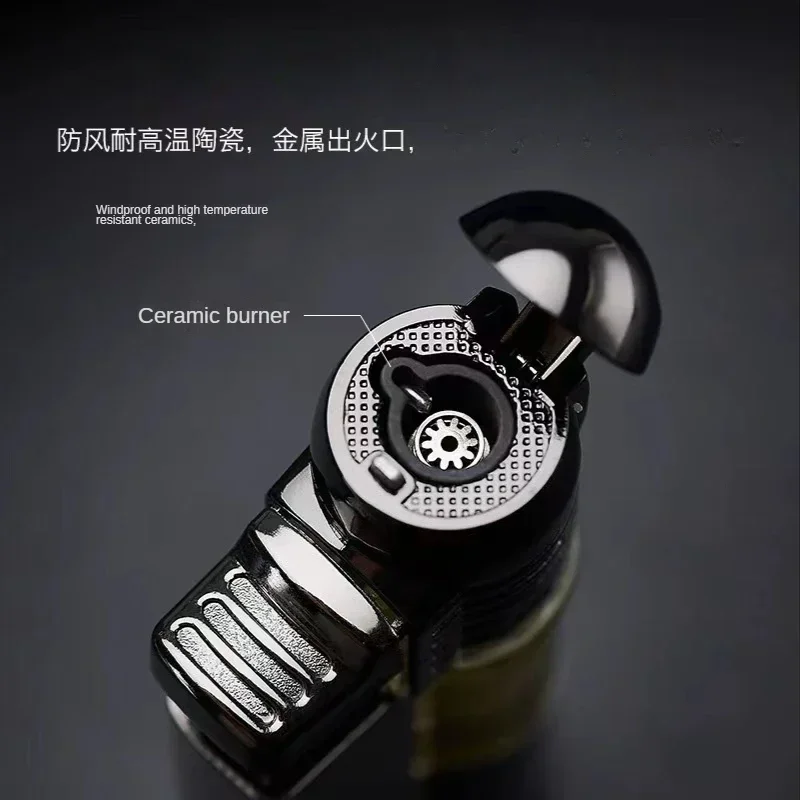 Round Machine Direct Impact Transparent Air Box Inflatable Direct Impact Windproof Butane Gas Lighter