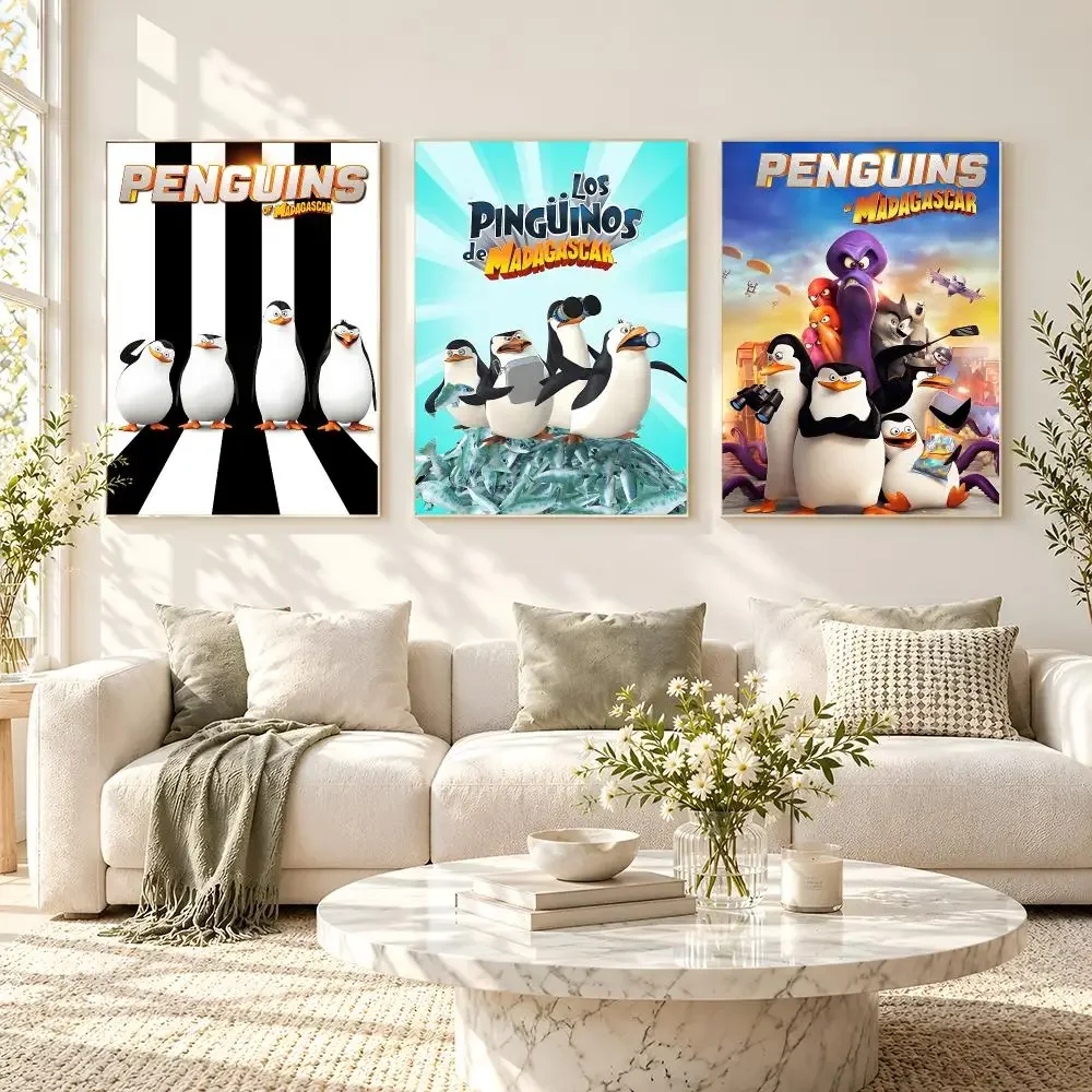 series The Penguins of Madagascar Poster HD Frameless Fresh Natural Style Wall Art Home Decor For Living Room Bedroom Gift