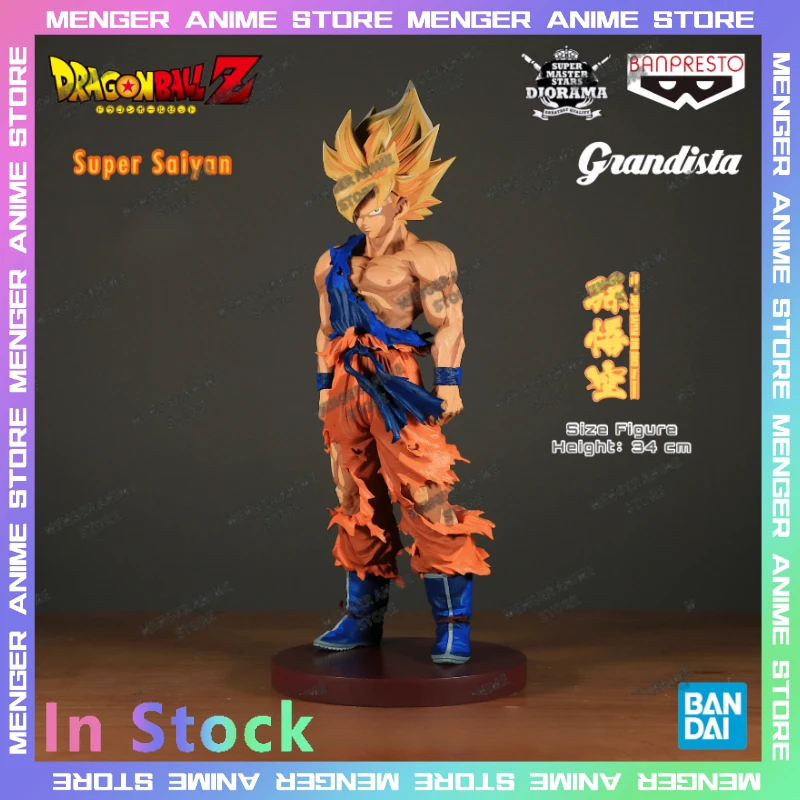 

Original BANDAI SMSP Dragon Ball Son Goku Saiyan Manga Color Collectible Statue Anime Figure Model Display Decor Birthday Gifts