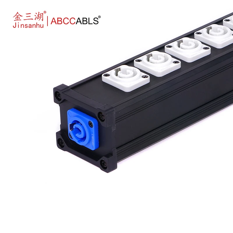 8-Way PowerCon Power Distribution Box, 1 In 8 Out Stage Power Splitter For LED Screen & Moving Head Lights