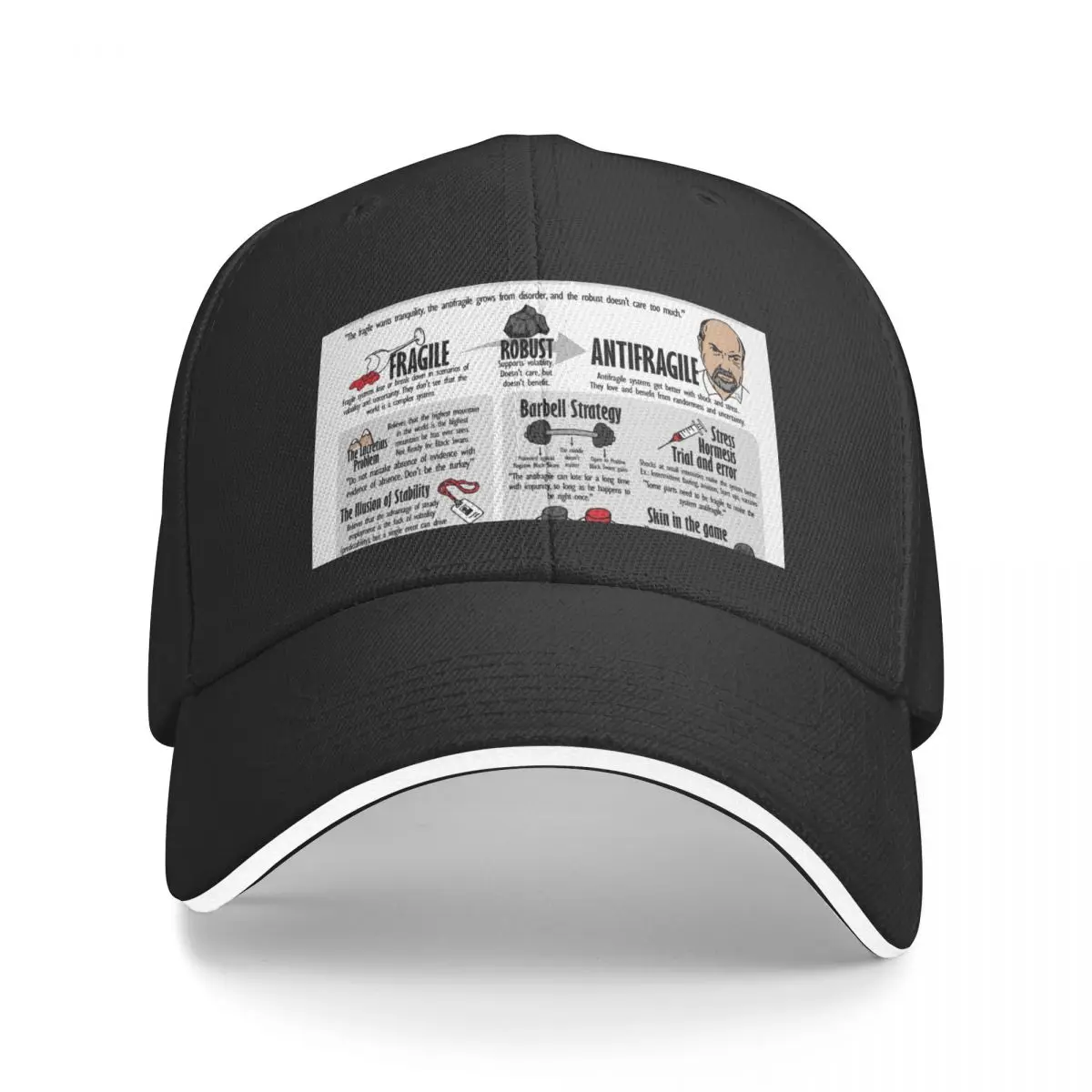 Visual Book Antifragile (Nassim Nicholas Taleb) Baseball Cap Golf Hat Big Size Hat Men Women's