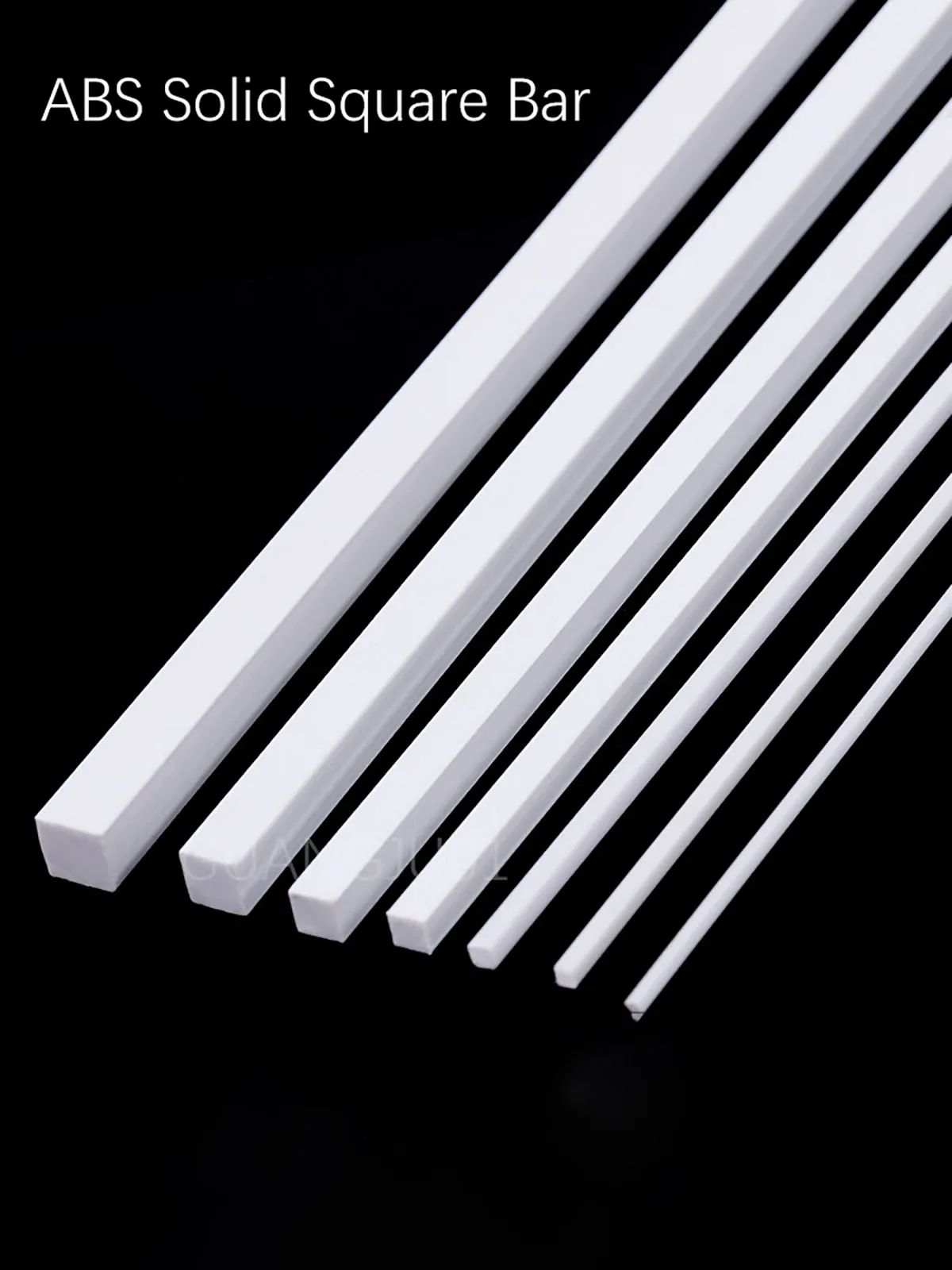 Length 500mm ABS Plastic White Square Rod Stick For Architecture Model Making 1x1 1.5x1.5 2x2 3x3 4x4 5x5 6x6mm