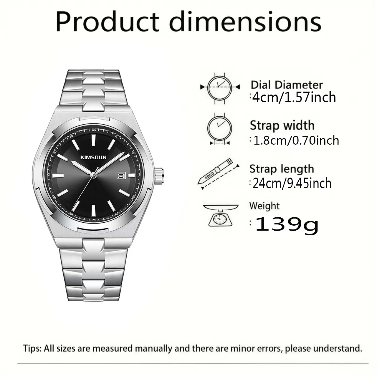 New Men's Fashion Steel Band Quartz Watch, Business Style, Outdoor Casual Watch, Round Case, Date Display, with Luminous Features, Suitable for Formal Occasions and Daily Wear, Luxury Men's Wristwatch