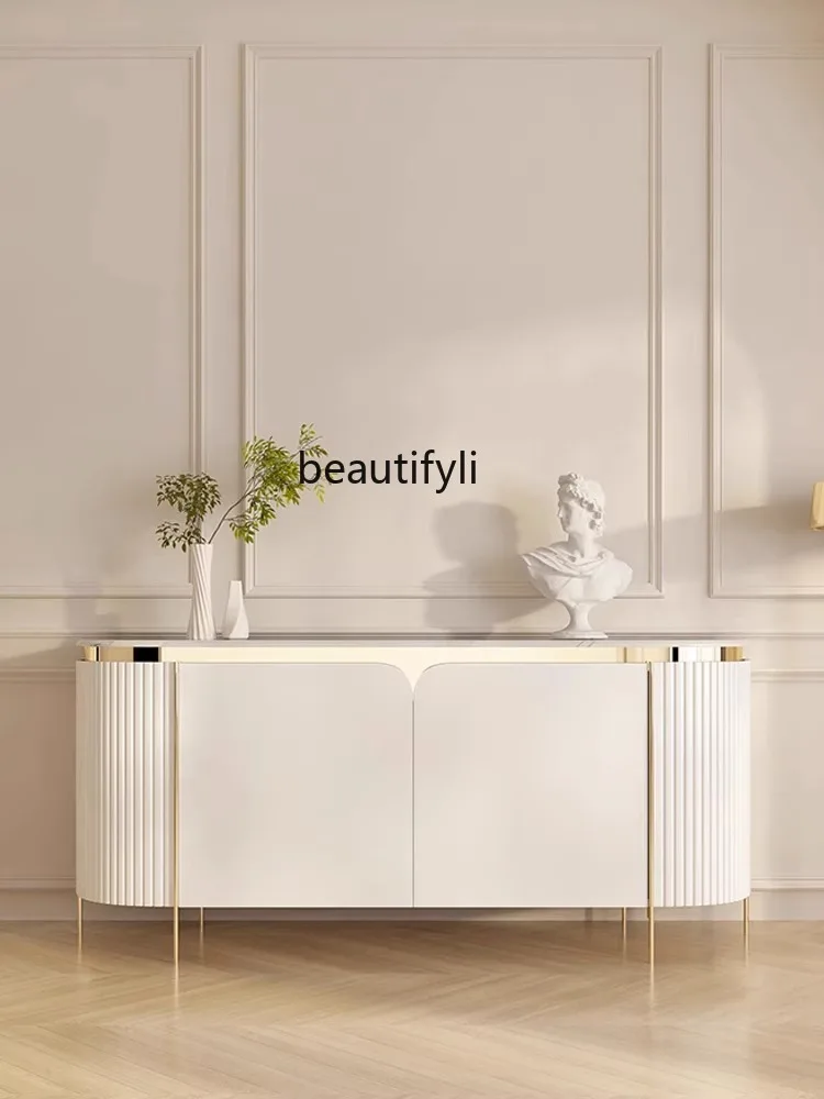 

Italian-Style Light Luxury Minimalist Entrance Cabinet Marble Sideboard Cabinet Living Room Entrance Partition Curio Cabinet